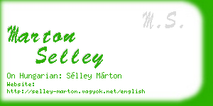 marton selley business card